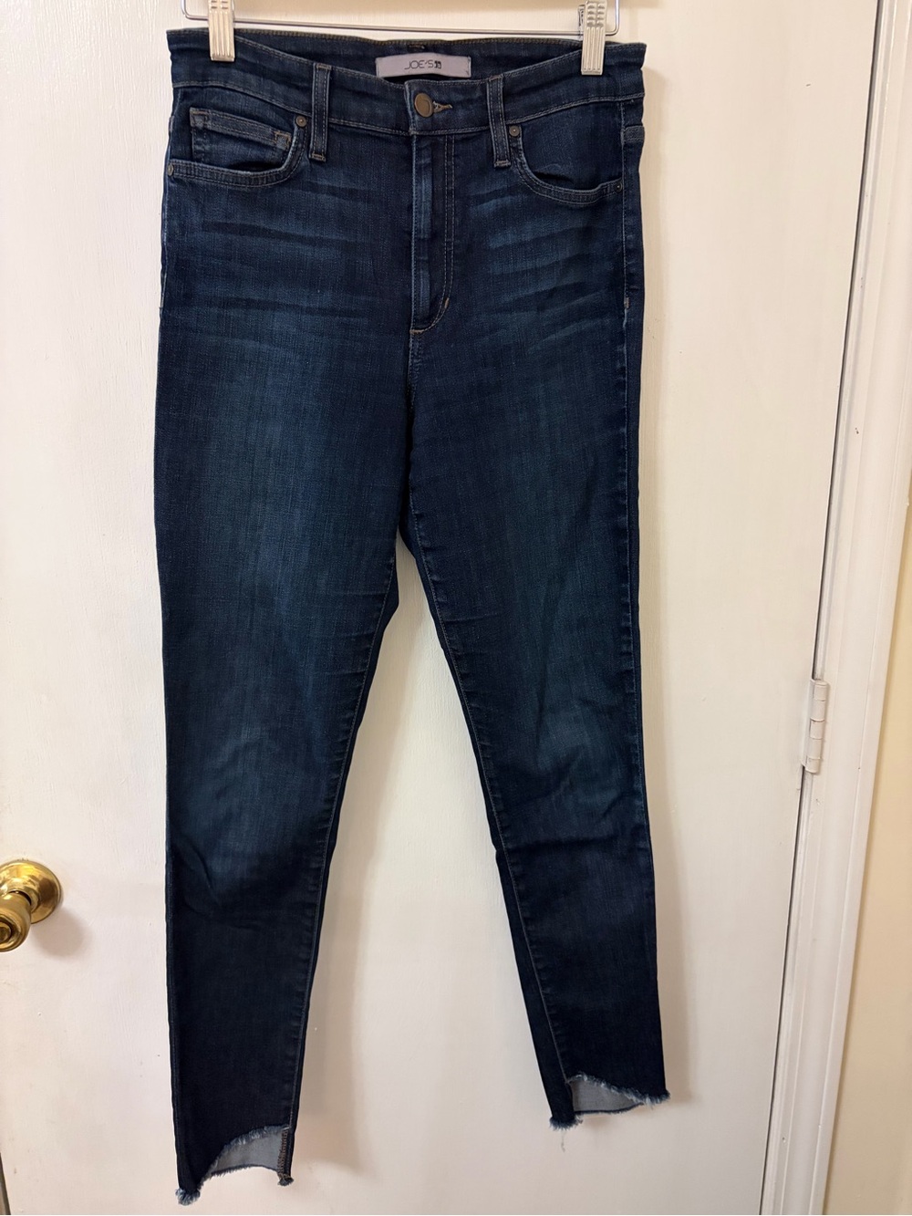 Joe's Jeans Indigo High-Rise Skinny Jeans with Raw Hem